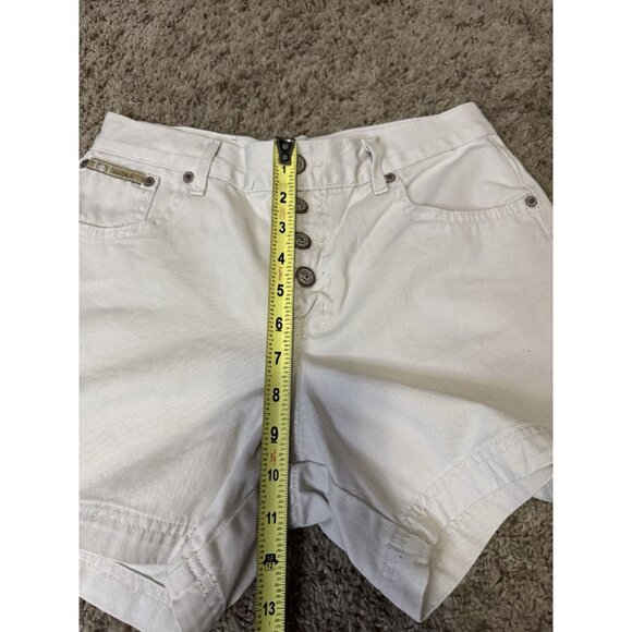 L.E.I. Vintage Cream White Shorts High Rise Exposed Fly Button Y2k 90s Sz 26” - Picture 11 of 12